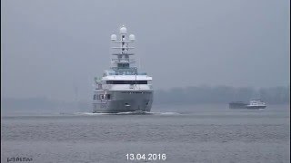 Mega Yacht CLOUDBREAK  Weser höhe Brake Unterweser [upl. by Elahcar]