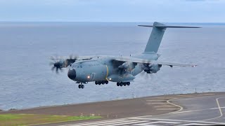 Beautifull Airbus A400M Royal Air Force Landing at Madeira Airport [upl. by Toms]