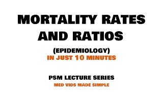 MORTALITY RATES and RATIOS  Epidemiology  Lecture 2  PSM Community Medicine MEDVIDSMADESIMPLE [upl. by Randall]