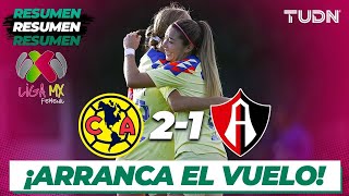 Resumen y goles  América 21 Atlas  Liga Mx Femenil  CL2024 J1  TUDN [upl. by Ydiarf885]