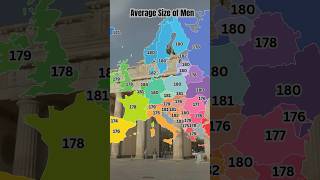 Average size of men in Europe maps europe facts [upl. by Nilyram]