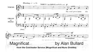 Alan Bullard Magnificat from Colchester Service  scrolling score [upl. by Nocaed237]