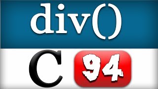 div Function in C Programming Language Video Tutorial [upl. by Ennaihs]