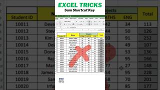 How to use Sum Function Shortcut key in Excel tricks  exceltech exceltips automation dataentry [upl. by Levey]