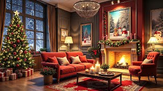 Relaxing Christmas Jazz amp Fireplace Sounds 🔥 Cozy Winter Coffee Shop Ambience for Stress Relief [upl. by Aicina617]