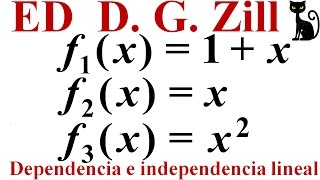 Dependencia e independencia lineal de funciones Zill 41321 👀👍😺 [upl. by Koziara]