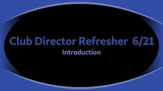 Bridge Club Director Refresher 621 Introduction [upl. by Eetnahc585]