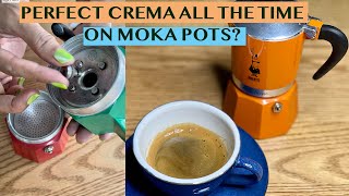 HOW TO MAKE PERFECT SHOTS COFFEE WITH ESPRESSO CREMA USING MOKA POTS [upl. by Aleck757]