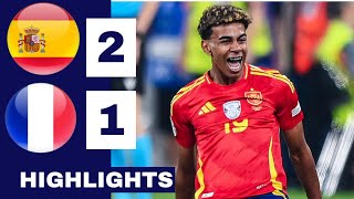 Spain vs France 21 HIGHLIGHTS amp ALL GOALS  EURO 2024  Lamine Yamal Goal vs France [upl. by Oranneg]