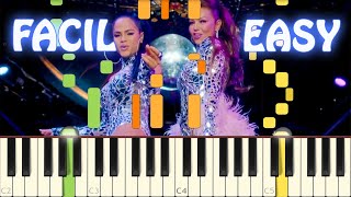 Thalía Natti Natasha  No Me Acuerdo  Piano  Facil Lento  Synthesia [upl. by Aleemaj]