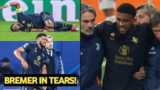 😢 Gleison Bremer Painful Knee Injury during Juventus vs RB Leipzig [upl. by Elkin]