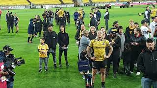 Hurricanes v Highlanders March 2018 TJ Perenara 100th Game Mana College song [upl. by Ydnis250]