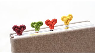 하트 뿅뿅 매듭 책갈피 만들기 Making a heartpopping knot bookmark [upl. by Hendrix991]