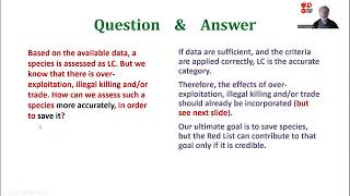 IUCN Red List webinar series – 01b The Red List Criteria your questions answered [upl. by Niwre79]