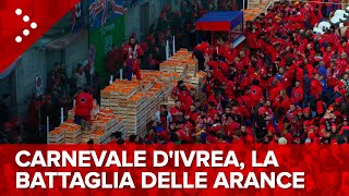 LIVE Carnevale dIvrea 2024 la battaglia delle arance diretta video [upl. by Yeorgi33]