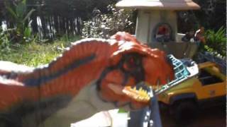 Jurassic World Dinosaur Toy Action Figures TRex and Indominus Rex Toy Review AdventureFun [upl. by Savick423]