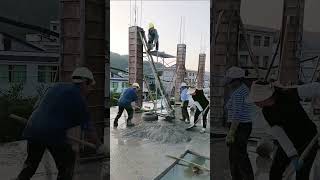 Pouring process of concrete columns with lifting mechanism [upl. by Thornie]