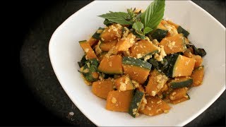 Kabocha Squash StirFry Recipe ผัดฟักทอง  Hot Thai Kitchen [upl. by Noryahs]