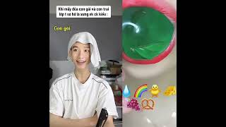 funny food mukbang duet giaitri hàihước [upl. by Suolhcin]