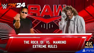 The Rock vs Mankind  Iconic Attitude Era Clash  WWE 2K24 4K PS5 Gameplay [upl. by Sayre]