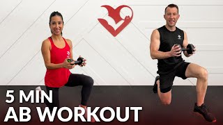 5 Minute Ab Workout at Home for Women amp Men With Dumbbells or Without Equipment Weights [upl. by Carling167]