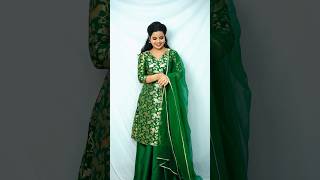 Banarasi Saree Into Dress 💚😍❤️ shortsvideo dressup fashion outfit sareeintodress explore [upl. by Rosetta503]