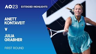 Anett Kontaveit v Julia Grabher Extended Highlights  Australian Open 2023 First Round [upl. by Ecinuahs]