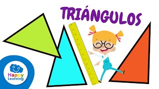 TRIÁNGULOS Y GEOMETRÍA  Matemáticas para niños  Happy Learning 🔺📐⚠️ triangulos matemáticas [upl. by Aiyekal]