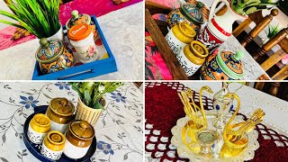 Small Dining Table Decor and Organisation in 4 different waysdining table decoration ideas [upl. by Anawyt606]