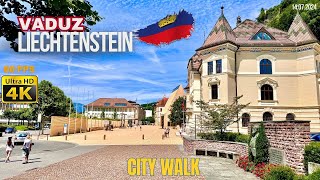 Vaduz Liechtenstein in July 2024🇱🇮🇪🇺 4K City Walk  Smallest but Rich amp Peaceful Country in Europe😍 [upl. by Ethel]