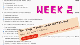 Psychology Of Stress Health And WellBeing Week 2 Assignment Answers  NPTEL  January 2024 [upl. by Relyuhcs]