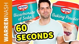 Difference between Baking Soda and Baking Powder in 60 seconds  Warren Nash [upl. by Hctud959]