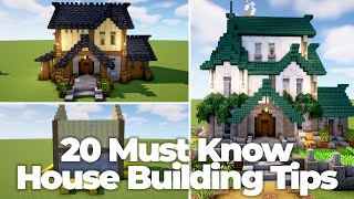 Minecraft  20 Must Know Tips For Building Unique House Designs [upl. by Lattimer]