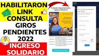 Es Noticia Habilitaron link Consulta PAGOS Ingreso Solidario pendientes 2022 [upl. by Priebe]