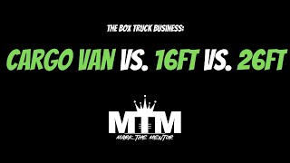 The Box Truck Business Cargo Van vs 16FT Box Truck vs 26Ft Box Truck [upl. by Kerri]