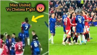 Man United Vs Chelsea Players Heated Moment 😠  Martinez Tackle On Cole Palmer [upl. by Nwahshar]