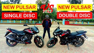 Pulsar Twin Disc VS Pulsar Single Disc Comparison Review In Bangla 2022  Brake Test  Mileage [upl. by Winne]