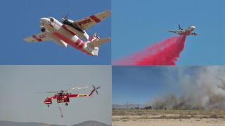 DC10 CalFire USFS and more Units Fighting the 800 Acre Orchard Fire [upl. by Enyrehtak]