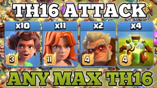 TH16 ROOT RIDER VALKYRIE WITH OVERGROWTH SPELL ATTACK STRATEGY BEST TH16 ATTACK STRATEGY  coc gal [upl. by Moshe917]