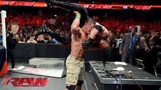 John Cena vs Kane  Stretcher Match Raw June 17 2014 [upl. by Cyrilla]