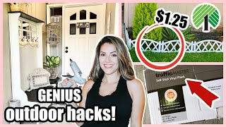 GENIUS HACKS to TRANSFORM your outdoor space  DOLLAR TREE DIYS  THRIFT STORE FLIPS [upl. by Hagan]