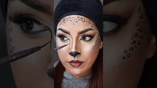 🐆 Leopard Print 🐆🐾 this was so easy and fun 🐾 halloweenmakeup trendingmakeup makeup [upl. by Arocet365]