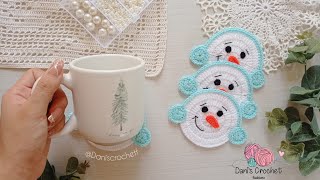 🎉útil adorno POSAVASOS fácil  a crochet para decorar está navidad ⛄ [upl. by Notneb993]