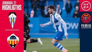 Resumen PrimeraFederación  CD Alcoyano 20 CD Castellón  Jornada 27 Grupo 2 [upl. by Essirehc]