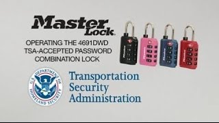 Master Lock  Operating the 4691DWD TSAAccepted Password Combo Lock [upl. by Hsatan]