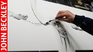 Abstract Painting demonstration in Acrylics with modelling paste  Tolelia [upl. by Hadeehsar]