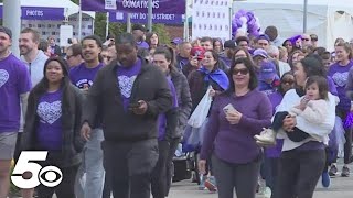 Purple Stride Walk for Pancreatic Cancer in Rogers [upl. by Annerol]