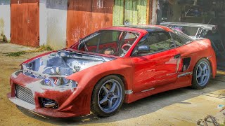 The process of creating side air intakes on Targa Ttop Mitsubishi eclipse 2G [upl. by Leile]