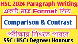 Comparison amp contrast paragraph ।hsc 2024।rafia rafi education।hsc exam 2024 [upl. by Ademla]