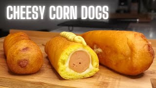 CHEESY CORN DOGS  SAUCISSES EN BATONNETS AU FROMAGE  FOOD IS LOVE [upl. by Sidoma431]